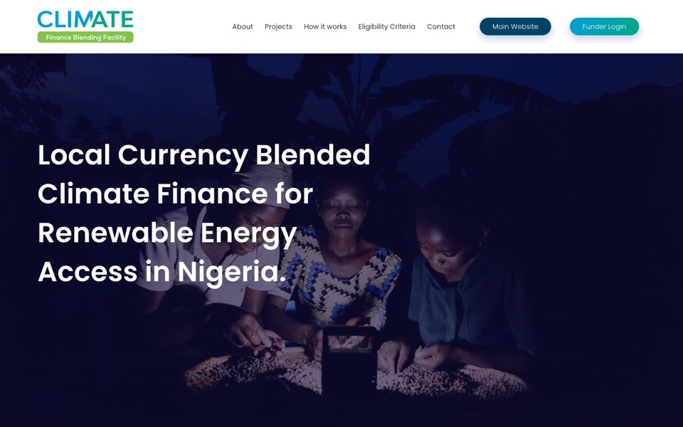 Climate Facility website landing page