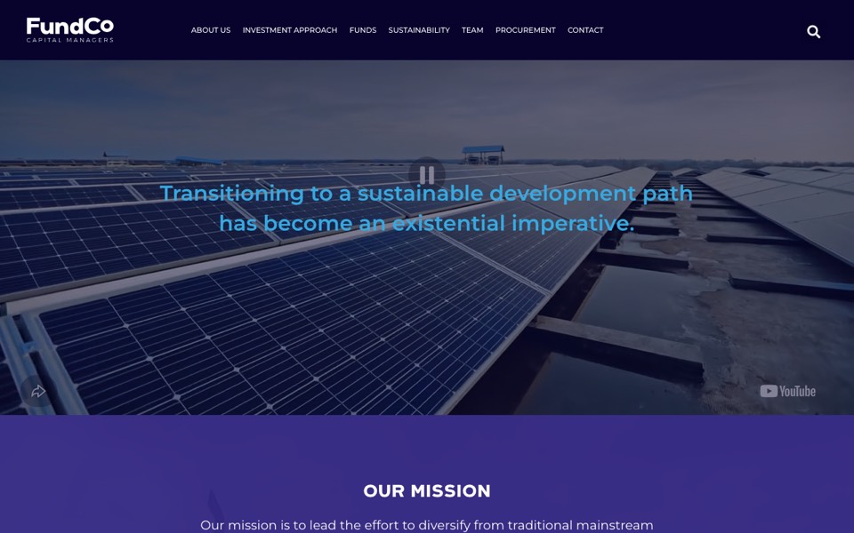 FundCo website landing page