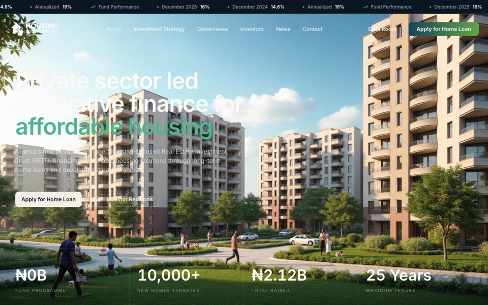 Housing Solution Fund website landing page